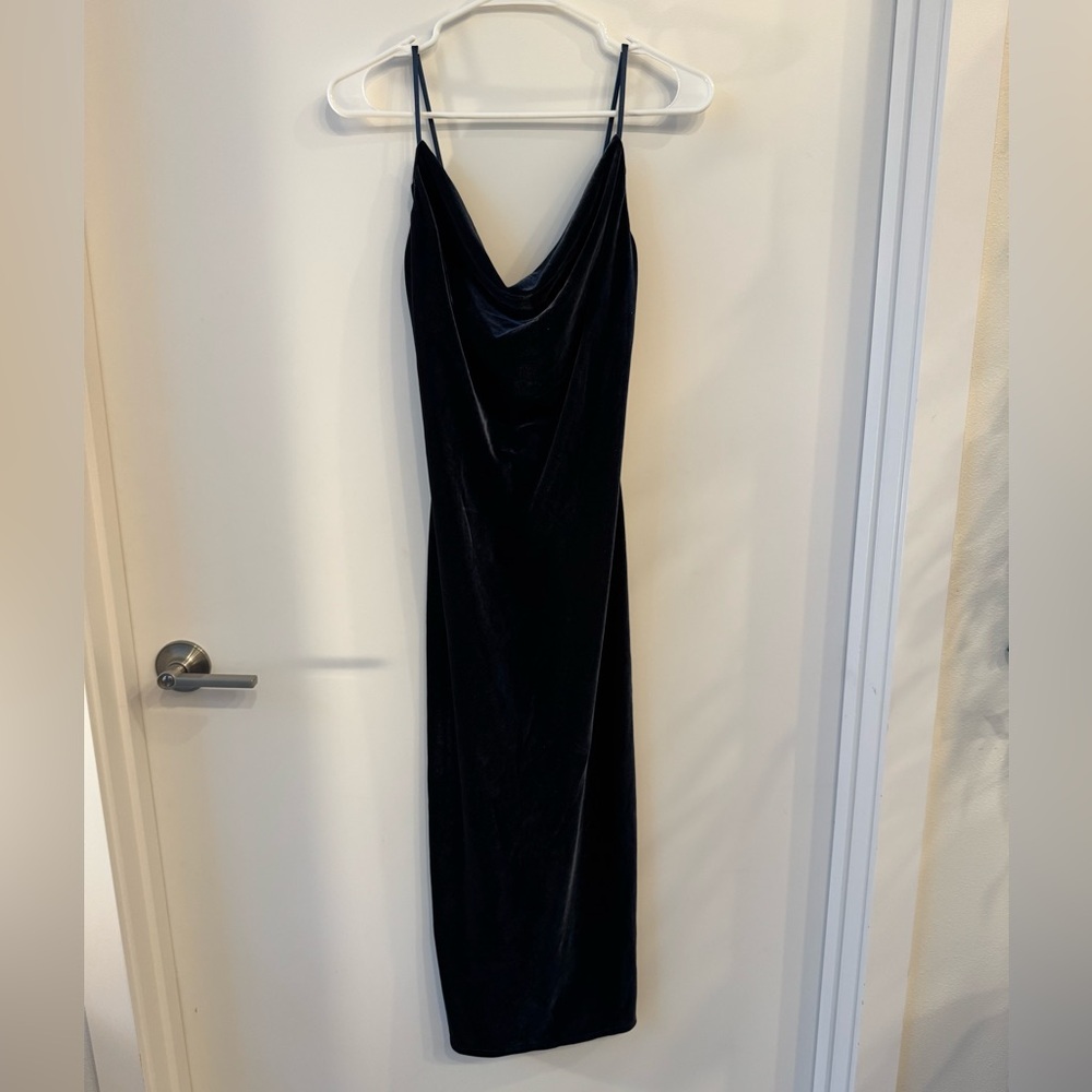 Jenny Yoo Velvet Bentley Dress in French Blue